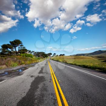 Royalty Free Photo of a Road and Hills