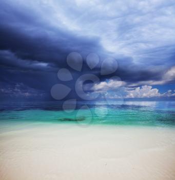 Royalty Free Photo of a Storm Over the Ocean in the Maldives