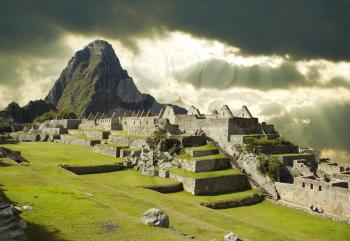 Royalty Free Photo of Storm weather in Machu-Picchu city