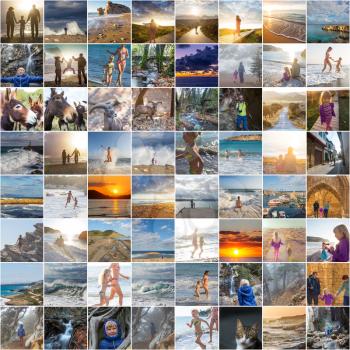 Big photo collage on Cyprus Family holiday