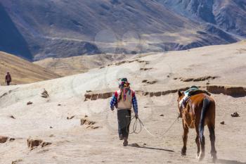 Authentic guide service in Vinicunca, Cusco Region, Peru. Montana de Siete Colores, Rainbow Mountain.