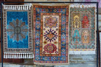 Carpet shop in Bukhara, Uzbekistan.