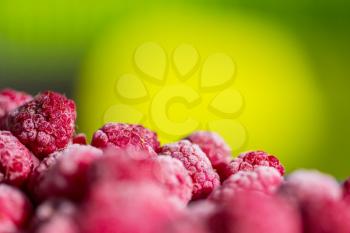 Fresh and sweet raspberries close up