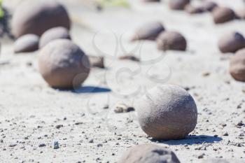 Unusual narural stone balls ,Cancha de bochas, Ischigualasto,Argentina.