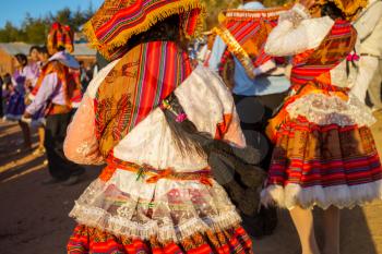 Authentic peruvian dance in Titicaca region