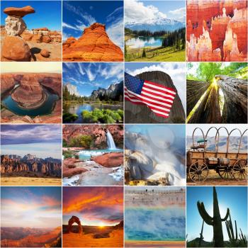 Various natural landscapes in USA, big landscapes collection