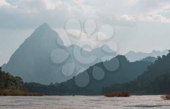 Beautiful natural landscapes in Mekong river, Laos