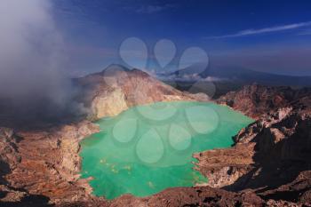 Lake in a crater Volcano Ijen, Java,Indonesia