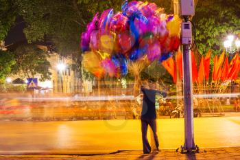 balloons seller in Hanoi. Vietnam