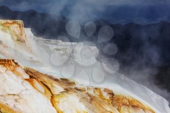 Mammoth Hot Springs in Yellowstone NP,USA