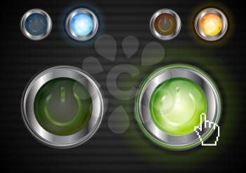 Royalty Free Clipart Image of Colourful Power Buttons