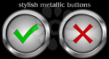 Royalty Free Clipart Image of Two Buttons