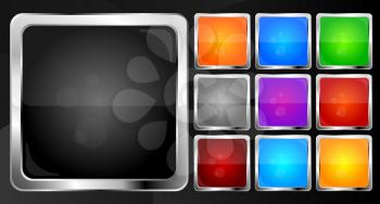 Royalty Free Clipart Image of Square Buttons