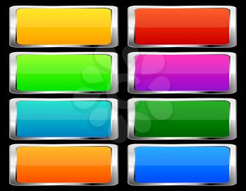 Royalty Free Clipart Image of a Set of Colourful Buttons