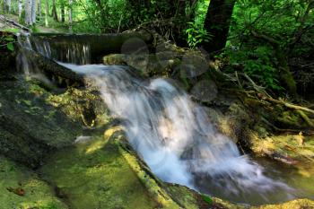 Small waterfall in the deep forest