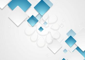Abstract geometric tech paper squares design. Vector background