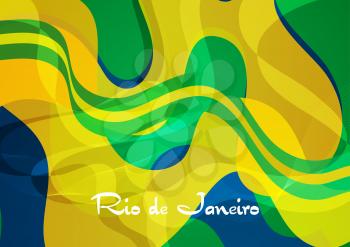 Abstract concept wavy pattern Brazil background. Vector 2016 graphic design