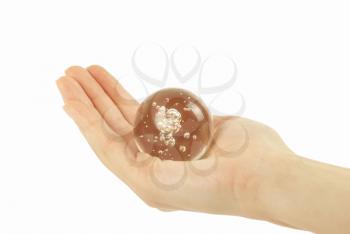 Royalty Free Photo of a Person Holding a Crystal Ball