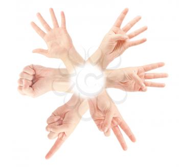 Royalty Free Photo of a Bunch of Hands