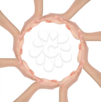 Royalty Free Photo of a Circle Made by Hands