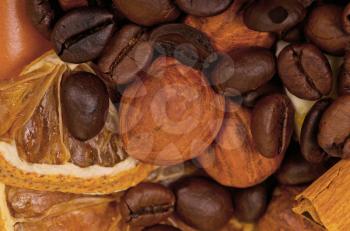 Royalty Free Photo of Coffee Beans and Nuts