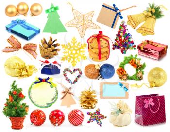 Christmas collection isolated on white background
