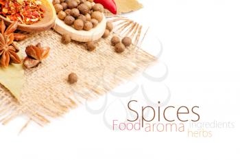 spices, isolated on white