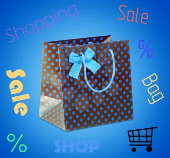 Shopping Bag with bow isolated on white