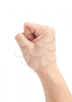 Fist. Gesture of the hand on white background