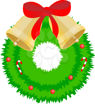 Royalty Free Clipart Image of a Christmas Wreath