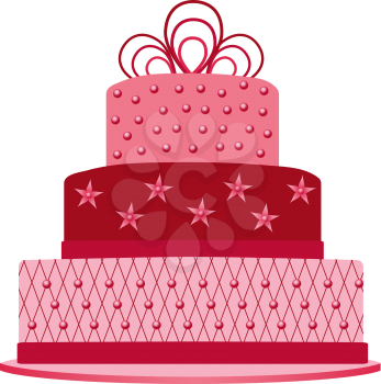 Royalty Free Clipart Image of a Pink Cake