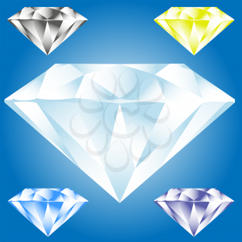 Royalty Free Clipart Image of Five Diamonds