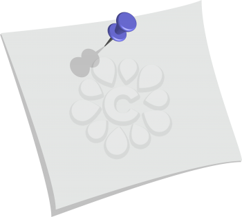 Royalty Free Clipart Image of a Paper and Pin