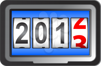 Royalty Free Clipart Image of a New Year Counter