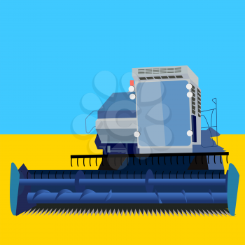 Royalty Free Clipart Image of a Combine Harvestor