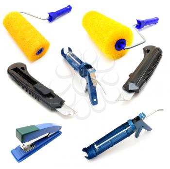 Set the roller for painting, knife, stapler and glue gun.