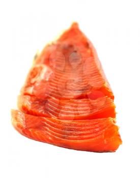 Smoked red fish fillet over white