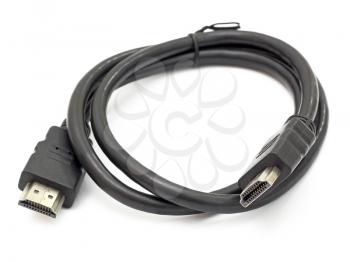 large  hdmi cable  on white background