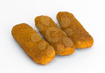Fish fingers isolated on a white background