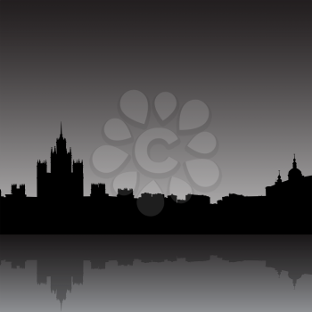  Moscow city silhouette skyline vector illustration