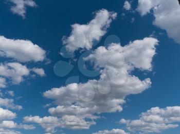Beautiful white clouds in the blue sky.