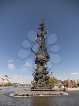 MOSCOW, RUSSIA MAY 29, 2019: The Monument to Peter the Great.