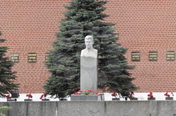 Grave of Soviet dictator Josef Stalin at Red Square in Moscow, Russia