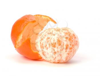 peeled mandarin isolated on white