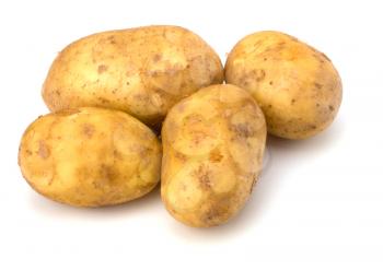 potatoes isolated on white background close up