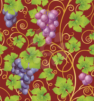 Royalty Free Clipart Image of a Seamless Grape Background