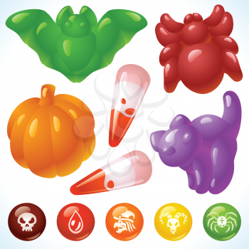 Royalty Free Clipart Image of Halloween Gummies