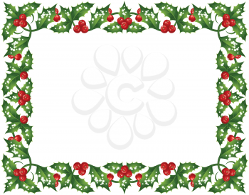 Royalty Free Clipart Image of a Holly Frame