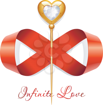 Royalty Free Clipart Image of a Heart Wand