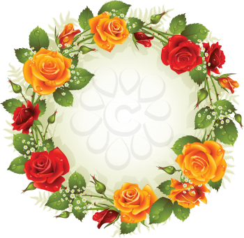 Royalty Free Clipart Image of a Rose Wreath
